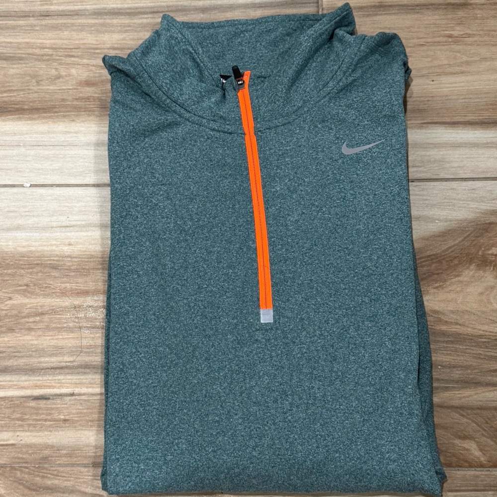 Nike Long Sleeve Shirt - Dark Green with Orange Accents - Picture 7 of 7